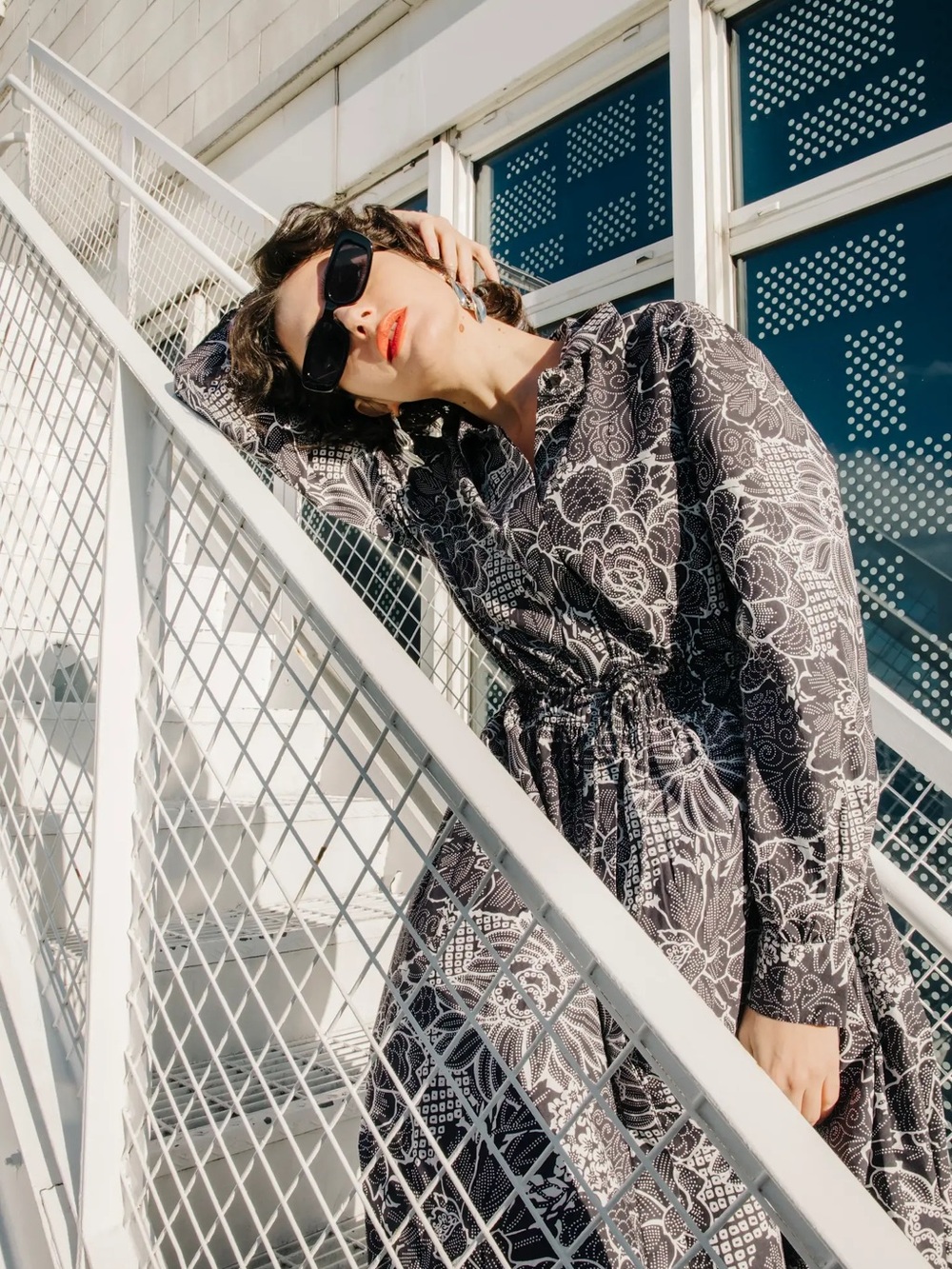 Love the Label Lillabelle Midi Shirtdress | Monochrome Botanical Romantic